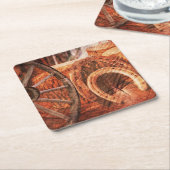 Rustige Hoefijzers op wielwielen Westerne stijl Kartonnen Onderzetters (Schuin)