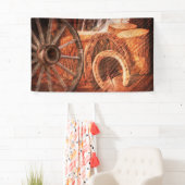 Rustige Hoefijzers op wielwielen Westerne stijl Spandoek (Insitu)