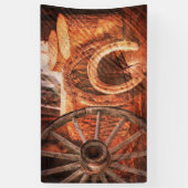 Rustige Hoefijzers op wielwielen Westerne stijl Spandoek (Verticaal)