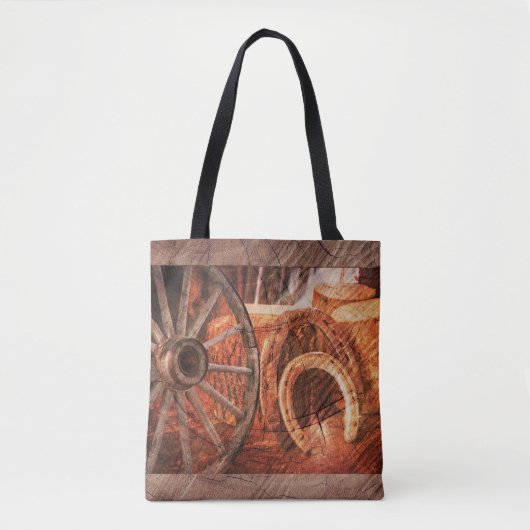 Rustige Hoefijzers op wielwielen Westerne stijl Tote Bag (Voorkant)