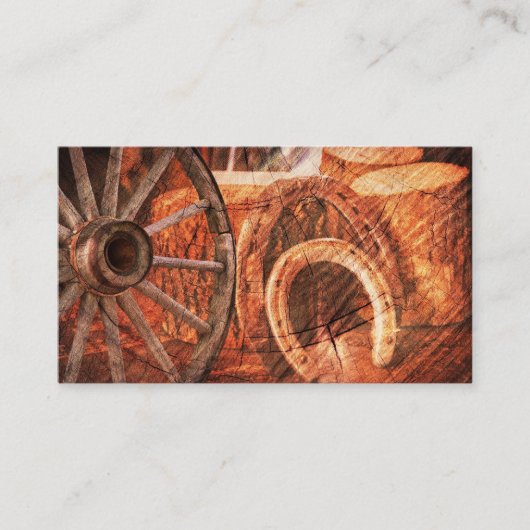 Rustige Hoefijzers op wielwielen Westerne stijl Visitekaartje (Voorkant)