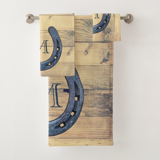 Rustige Hoefijzers Ranch & Barn Wood Planks Bad Handdoek (Insitu)