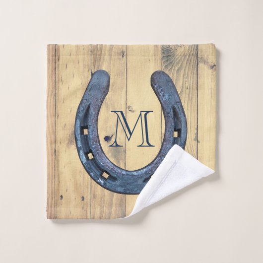 Rustige Hoefijzers Ranch & Barn Wood Planks Bad Handdoek (Wasdoekje)