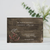 Rustige Hoefijzers RSVP-kaarten voor houtwuwen RSVP Kaartje (Staand voorkant)