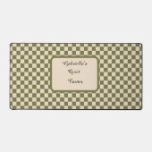 Rustige Hoek Groene en Beige Geruite Bureaumat (Voorkant)