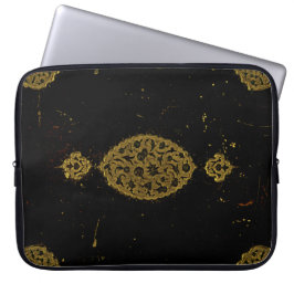 Rustige Hoesjes zwart en goudgotisch Laptop Sleeve