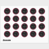 Rustige Homemade Apple Pie Bright Pink Black Pset Ronde Sticker (Vel)