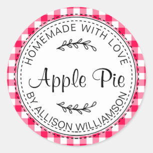 Rustige Homemade Apple Pie Bright Pink Ronde Sticker