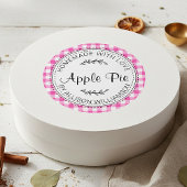 Rustige Homemade Apple Pie Neon Roze check Ronde Sticker