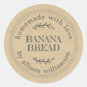 Rustige Homemade Baking Gift Kraft Paper Ronde Sticker