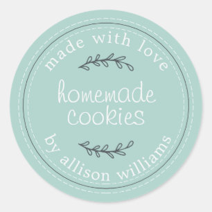 Rustige Homemade Bked Goods Cookies Blue Ronde Sticker