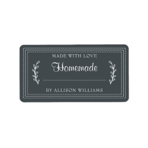 Rustige Homemade Bked Goods Jam Canning Black Etiket