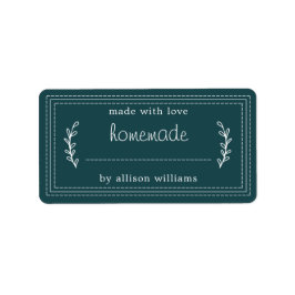 Rustige Homemade Bked Goods Jam Canning Blauwgroen Etiket