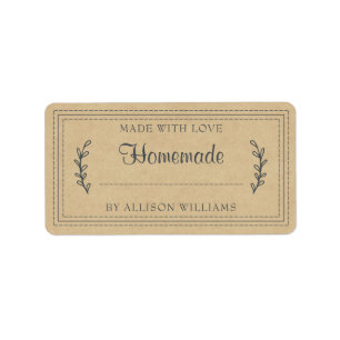 Rustige Homemade Bked Goods Jam Canning Kraft Etiket