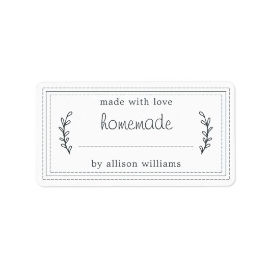 Rustige Homemade Bked Goods Jam Canning Kraft Etiket (Voorkant)