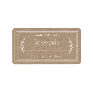 Rustige Homemade Bked Goods Jam Canning Kraft Etiket