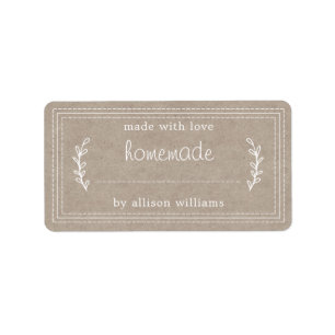 Rustige Homemade Bked Goods Jam Canning Kraft Etiket