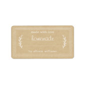 Rustige Homemade Bked Goods Jam Canning Kraft Etiket (Voorkant)