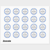 Rustige Homemade Blueberry Jam Bright Blue Check Ronde Sticker (Vel)