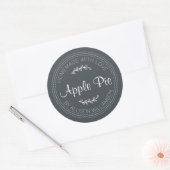 Rustige Homemade gebak artikelen Apple Pie Black W Ronde Sticker (Envelop)