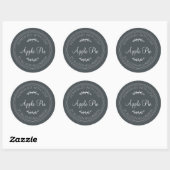 Rustige Homemade gebak artikelen Apple Pie Black W Ronde Sticker (Vel)