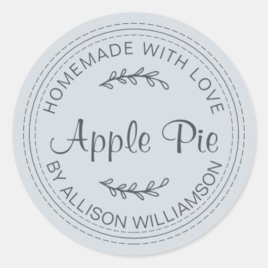 Rustige Homemade gebak artikelen Apple Pie Blauw Ronde Sticker (Voorkant)