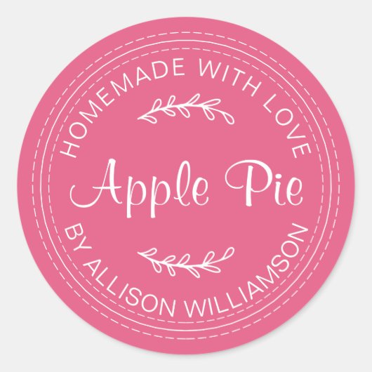Rustige Homemade gebak artikelen Apple Pie Hot Pin Ronde Sticker (Voorkant)