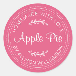 Rustige Homemade gebak artikelen Apple Pie Hot Pin Ronde Sticker