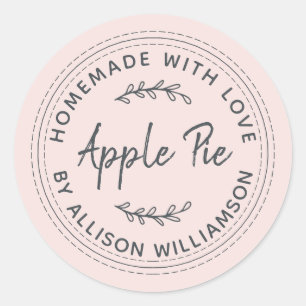 Rustige Homemade gebak artikelen Apple Pie Pastel  Ronde Sticker