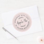 Rustige Homemade gebak artikelen Apple Pie Pastel  Ronde Sticker (Envelop)