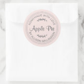 Rustige Homemade gebak artikelen Apple Pie Pastel  Ronde Sticker (Tas)