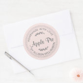 Rustige Homemade gebak artikelen Apple Pie Pastel  Ronde Sticker (Envelop)