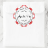 Rustige Homemade gebak artikelen Apple Pie Red Che Ronde Sticker (Tas)