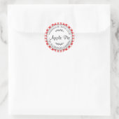 Rustige Homemade gebak artikelen Apple Pie Red Che Ronde Sticker (Tas)