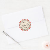 Rustige Homemade gebak artikelen Apple Pie Red Che Ronde Sticker (Envelop)