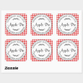 Rustige Homemade gebak artikelen Apple Pie Red Che Vierkante Sticker (Vel)