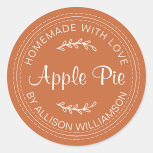 Rustige Homemade gebak Goederen Apple Pie Burnt Si Ronde Sticker
