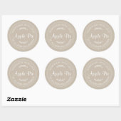 Rustige Homemade gebak Goederen Apple Pie Gray Ronde Sticker (Vel)