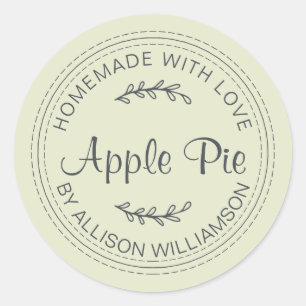 Rustige Homemade gebak Goederen Apple Pie Green Ronde Sticker