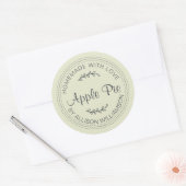 Rustige Homemade gebak Goederen Apple Pie Green Ronde Sticker (Envelop)