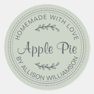 Rustige Homemade gebak Goederen Apple Pie Groen Ronde Sticker