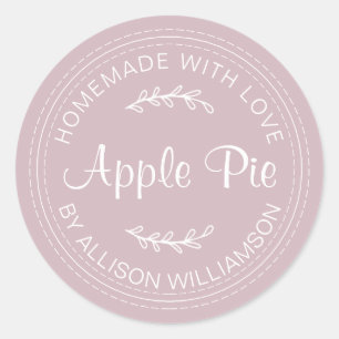 Rustige Homemade gebak Goederen Apple Pie Paars Ronde Sticker
