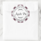 Rustige Homemade gebak Goederen Apple Pie Paarse C Ronde Sticker (Tas)