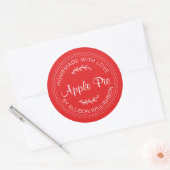 Rustige Homemade gebak Goederen Apple Pie Red Ronde Sticker (Envelop)