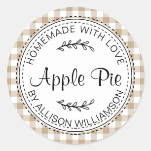 Rustige Homemade gebak Goederen Apple Pie Sand Che Ronde Sticker
