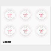 Rustige Homemade gebak Goederen Apple Pie White Ronde Sticker (Vel)