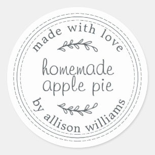 Rustige Homemade gebak Goederen Apple Pie White Ronde Sticker