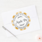 Rustige Homemade gebak Goederen Apple Pie Yellow C Ronde Sticker (Envelop)