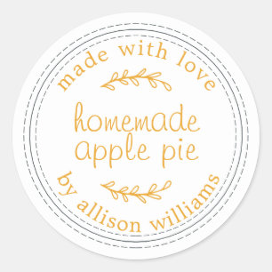 Rustige Homemade gebak Goederen Apple Pie Yellow Ronde Sticker
