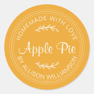 Rustige Homemade gebak Goederen Apple Pie Yellow Ronde Sticker